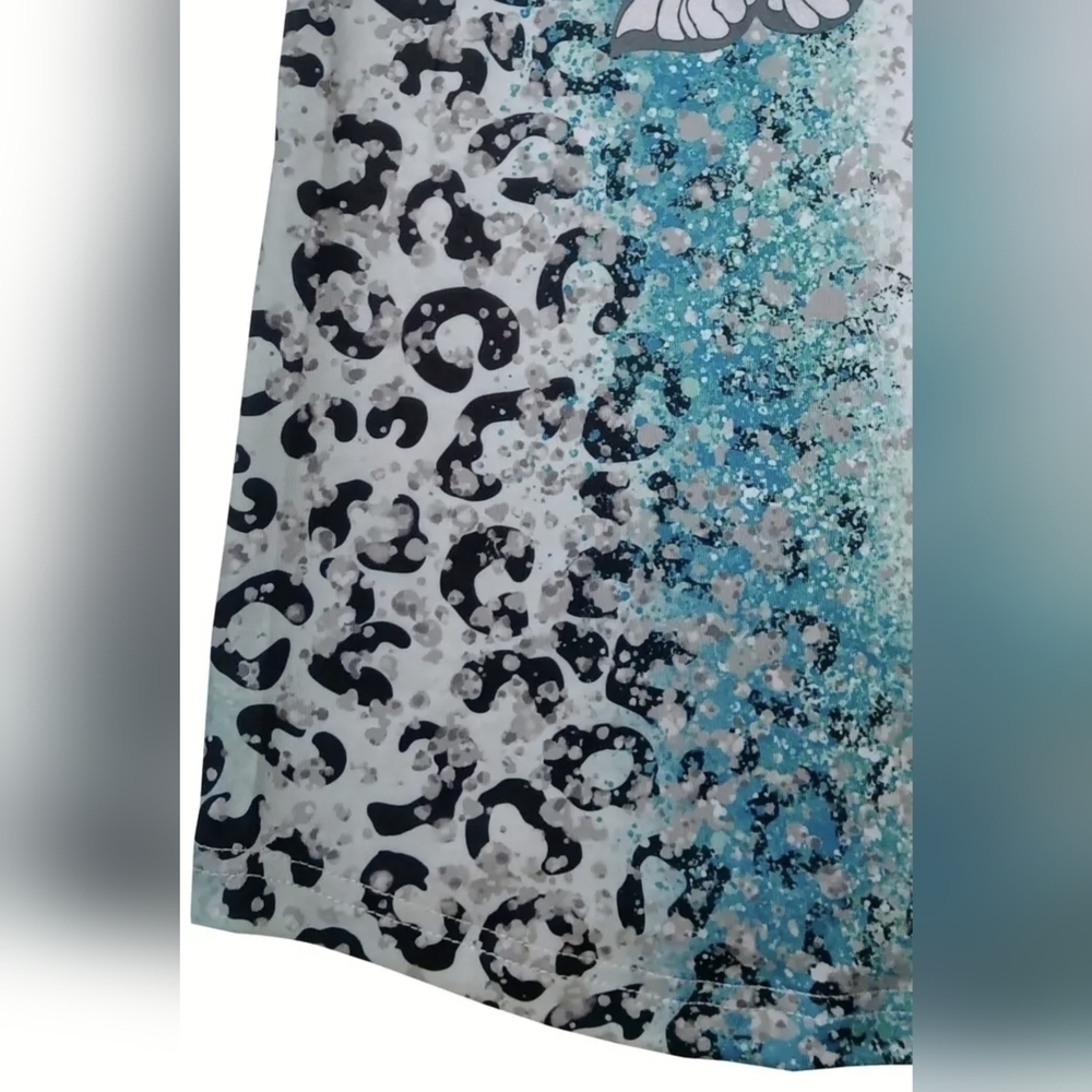 Cutout Butterfly Print Halter Neck Top, Casual Summer Sleeveless Top, T1W - Picture 2 of 8